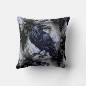Goth Raven Throw Pillow クッション (裏面)