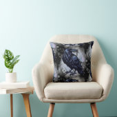 Goth Raven Throw Pillow クッション (椅子)
