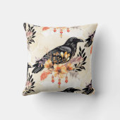 Goth Raven Throw Pillow クッション (裏面)