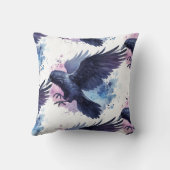 Goth Raven Throw Pillow クッション (裏面)
