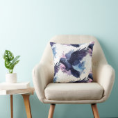 Goth Raven Throw Pillow クッション (椅子)