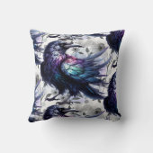 Goth Raven Throw Pillow クッション (裏面)