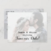 Goth Save Our Date Couple Photo Wedding Postcard 案内ポストカード (正面/裏面)