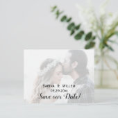 Goth Save Our Date Couple Photo Wedding Postcard 案内ポストカード (スタンド正面)