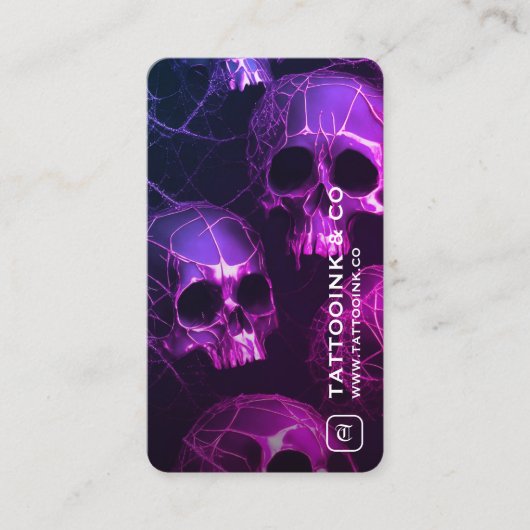 Goth Skull Tattoo Artist Logo Tattooist Modern 名刺 (正面)