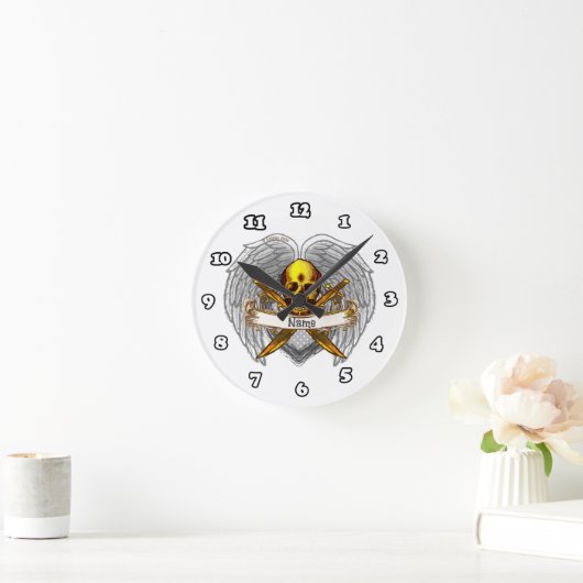 Goth skull Warrior Clock ラウンド壁時計 (ホーム)