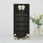 Goth Skulls Floral Black And Gold Gothic Wedding メニュー (スタンド正面)