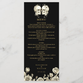 Goth Skulls Floral Black And Gold Gothic Wedding メニュー