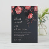 Goth Wedding 3D Roses Casual Wedding 招待状 (スタンド正面)