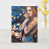 "Gotham女の子"の挨拶状- Charis D著芸術 カード (黄色い花)