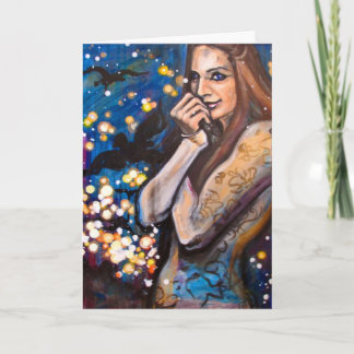 "Gotham女の子"の挨拶状- Charis D著芸術 カード