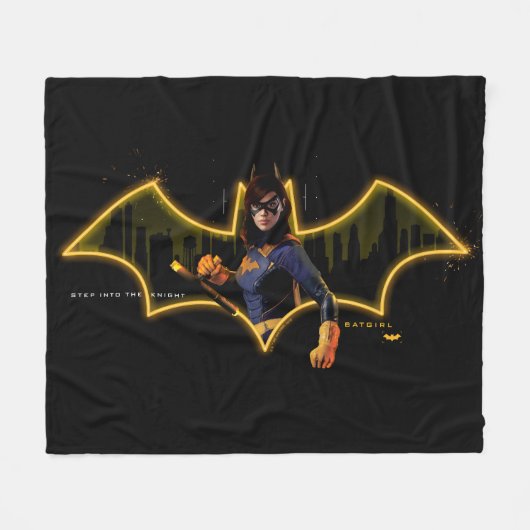 Gotham Knights Batgirl in Logo フリースブランケット (正面(横))