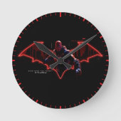 Gotham Knights Red Hood in Logo ラウンド壁時計 (正面)