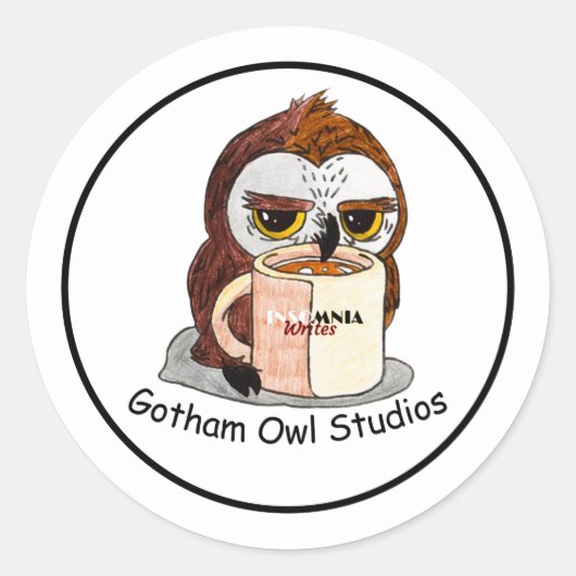 GothamOwlStudiosロゴ ラウンドシール (正面)