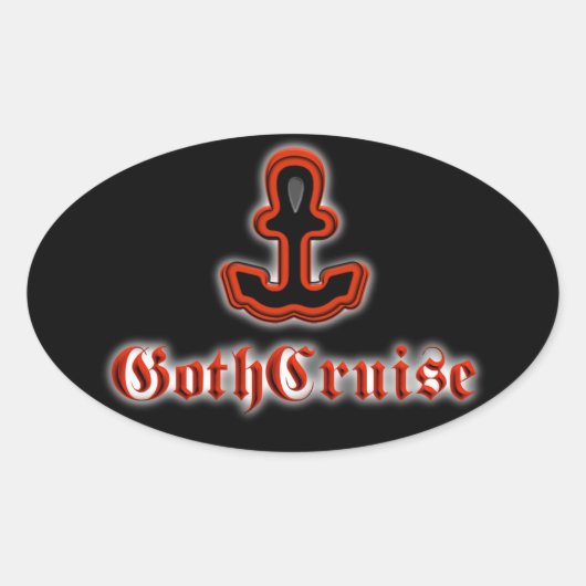 GothCruiseロゴ楕円ステッカー 楕円形シール (正面)