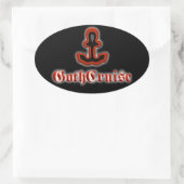 GothCruiseロゴ楕円ステッカー 楕円形シール (バッグ)