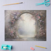 Gothicフローラアーチとデコページタイポグラフィ 薄葉紙 (クラフト)