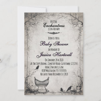 Gothic Alternative Girl Baby Shower Invitation 招待状