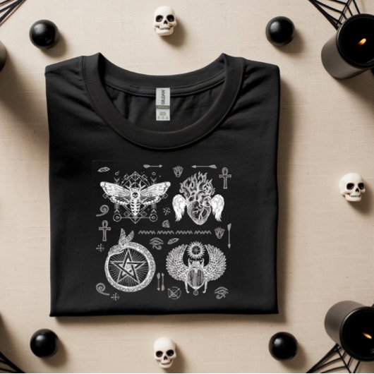 Gothic and Witchy Symbols Tシャツ