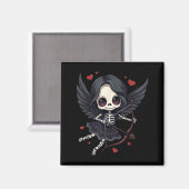 Gothic Anime Skeleton Cud – Dark Valentine Kawaii  マグネット (正面/裏面)