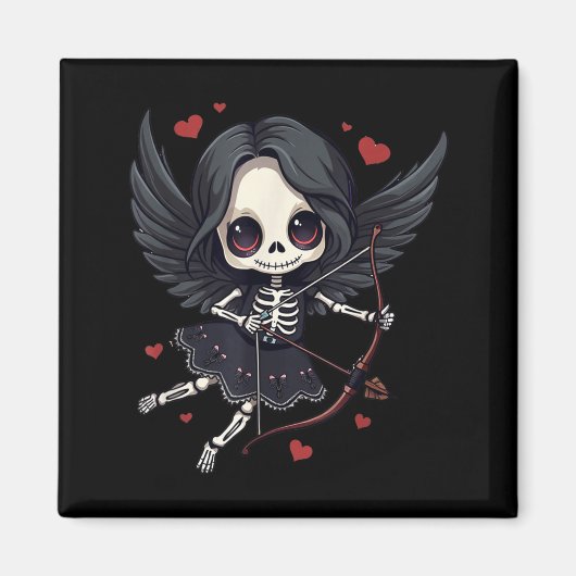 Gothic Anime Skeleton Cud – Dark Valentine Kawaii  マグネット (正面)