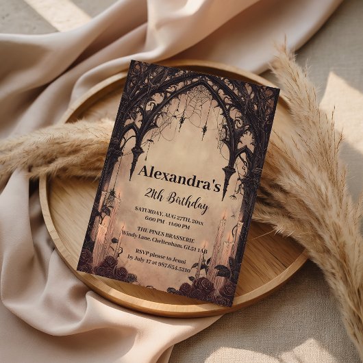 Gothic Arch Midnight Birthday 招待状