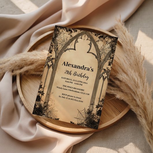 Gothic Arch Midnight Birthday 招待状