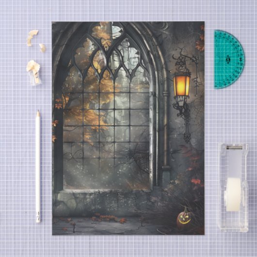 Gothic Arched Window by lamplight Decoupage 薄葉紙 (クラフト)