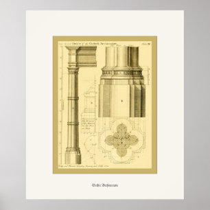 Gothic Architecture ~ Vintage Fine Art Print ポスター