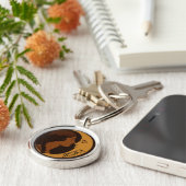 Gothic Art Deco Girl and Crescent Moon editable キーホルダー (側面)