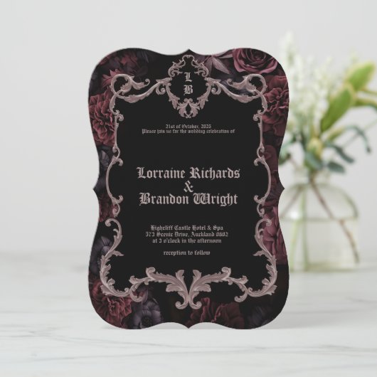 Gothic Aurelian Nightfall Wedding Invitation 招待状 (スタンド正面)