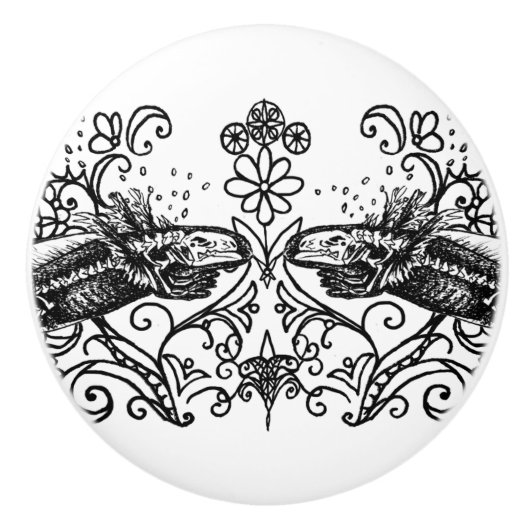 Gothic Axolotl Anatomy Ceramic Knob  セラミックノブ (正面)