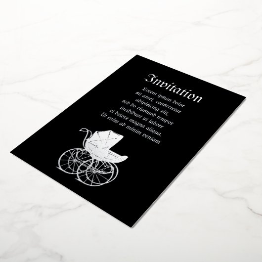 Gothic Baby Carriage 箔招待状 (回転した状態)