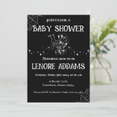 Gothic Baby Shower Invitation Black and White 招待状 (スタンド正面)