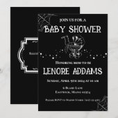 Gothic Baby Shower Invitation Black and White 招待状 (正面/裏面)