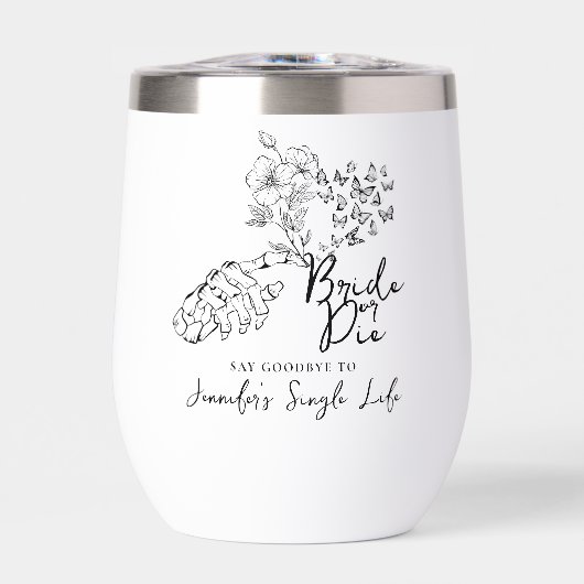 Gothic Bachelorette Party Floral Bride or Die (正面)