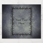 Gothic Barbed black Branch Frame Glowing Grey ビールラベル (シングルラベル)