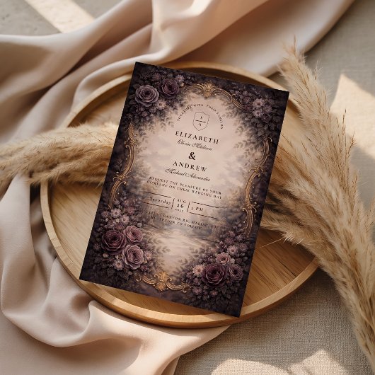 Gothic Baroque Rose Wedding 招待状