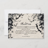 Gothic Bats & Roses Birthday サンキューカード (正面)
