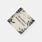 Gothic Bats & Roses Birthday スタンダードカクテルナプキン (角)