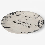 Gothic Bats & Roses Birthday ペーパープレート (アングル)