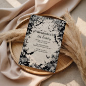 Gothic Bats & Roses Birthday 招待状
