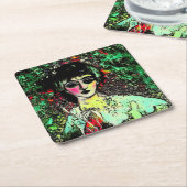 Gothic Beauty Portrait  スクエアペーパーコースター (アングル)
