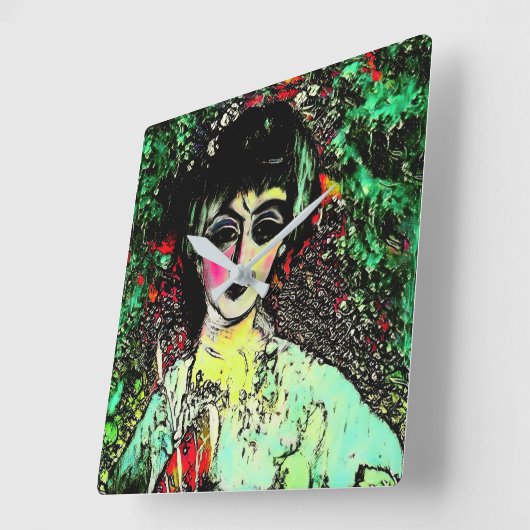 Gothic Beauty Portrait  スクエア壁時計 (傾斜)