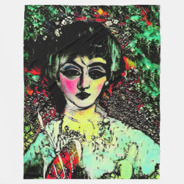 Gothic Beauty Portrait  フリースブランケット