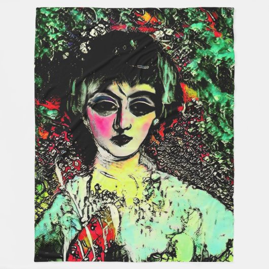Gothic Beauty Portrait フリースブランケット (正面)