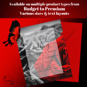 Gothic Black and Red Roses Goth Wedding Invite