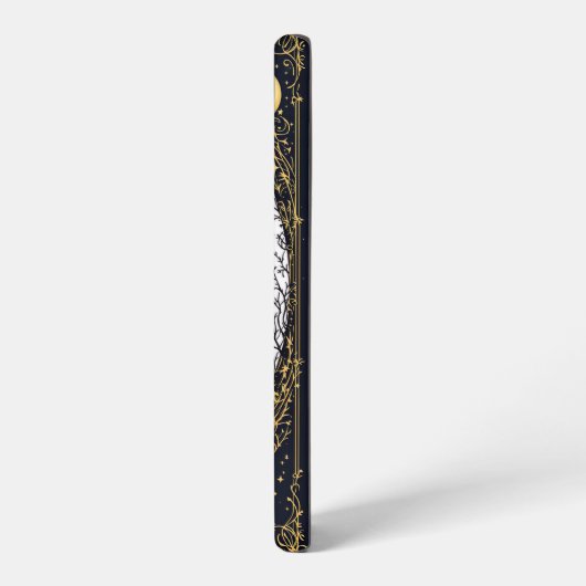 Gothic Black Cat and Candle Moonlit Frame Samsung Galaxyケース (左側面)