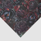 Gothic Black Cat & Dark Flowers Pattern  薄葉紙 (詳細)