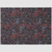 Gothic Black Cat & Dark Flowers Pattern  薄葉紙 (正面)